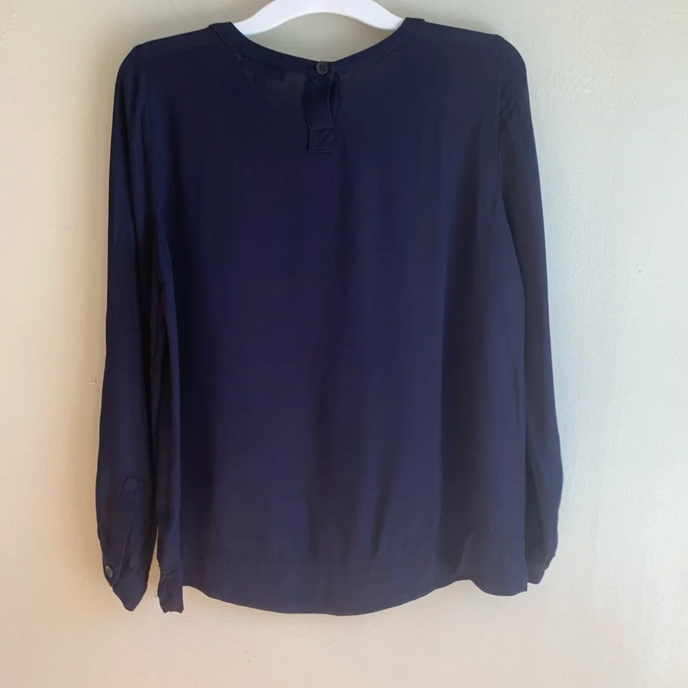 J. Crew blue striped sleeve jersey size 4